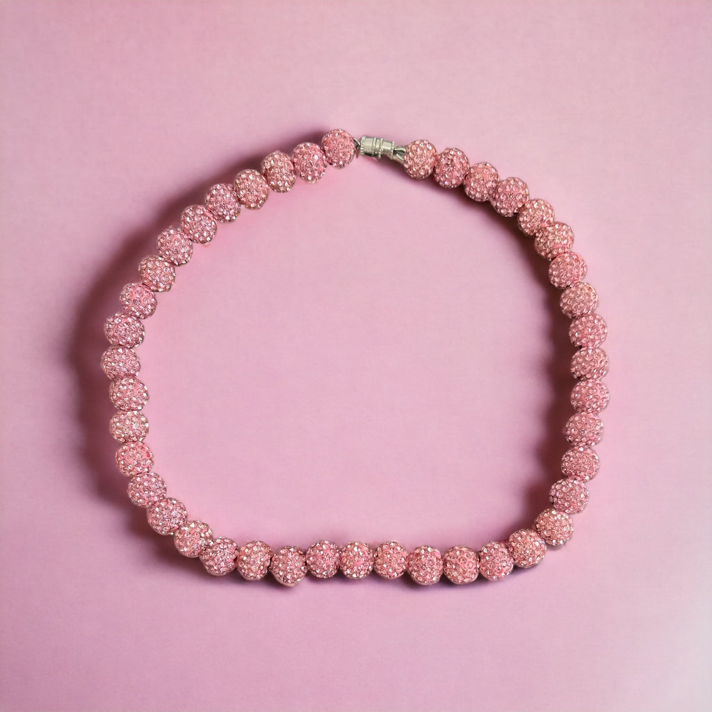 Light Pink Rhinestone Necklace